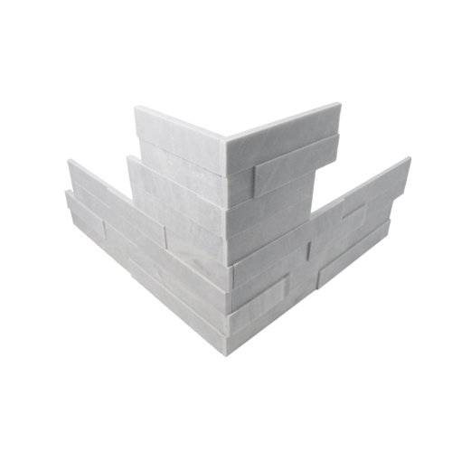 Tile Connection Cliffside Corner 8in.x24in. Honed Marble 4pc/set Wall